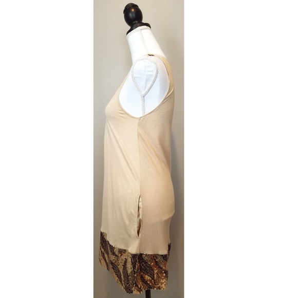 Express Gold Sequin, Flowy Dress w/Pockets - Picture 4 of 8